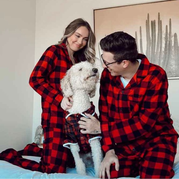 Wondershop Mens Red Buffalo Check Plaid 2pc Pajama Set - Red (Large) - Picture 4 of 8